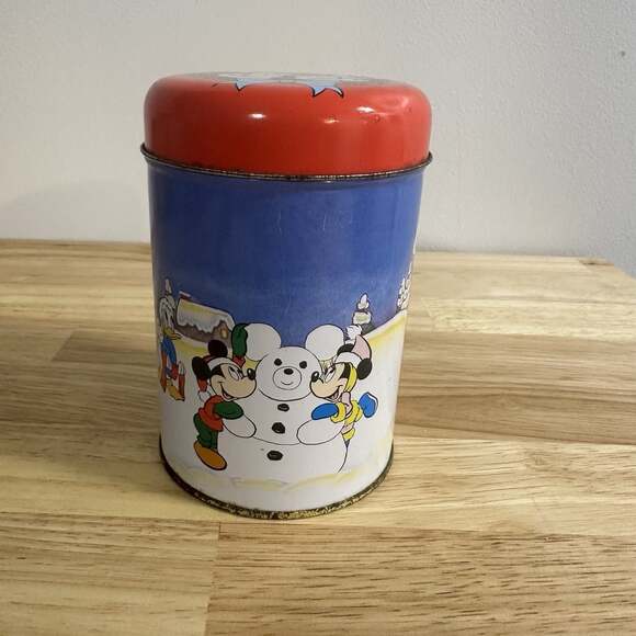 Disney Other - Vintage Mickey and Minnie Mouse Collectible Disney Christmas Canister with Lid